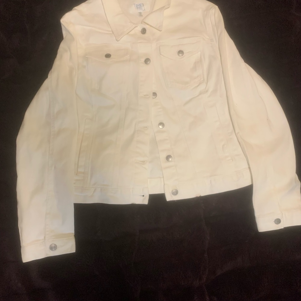 Time and Tru white Jean Jacket Classic Denim Style XXXL
